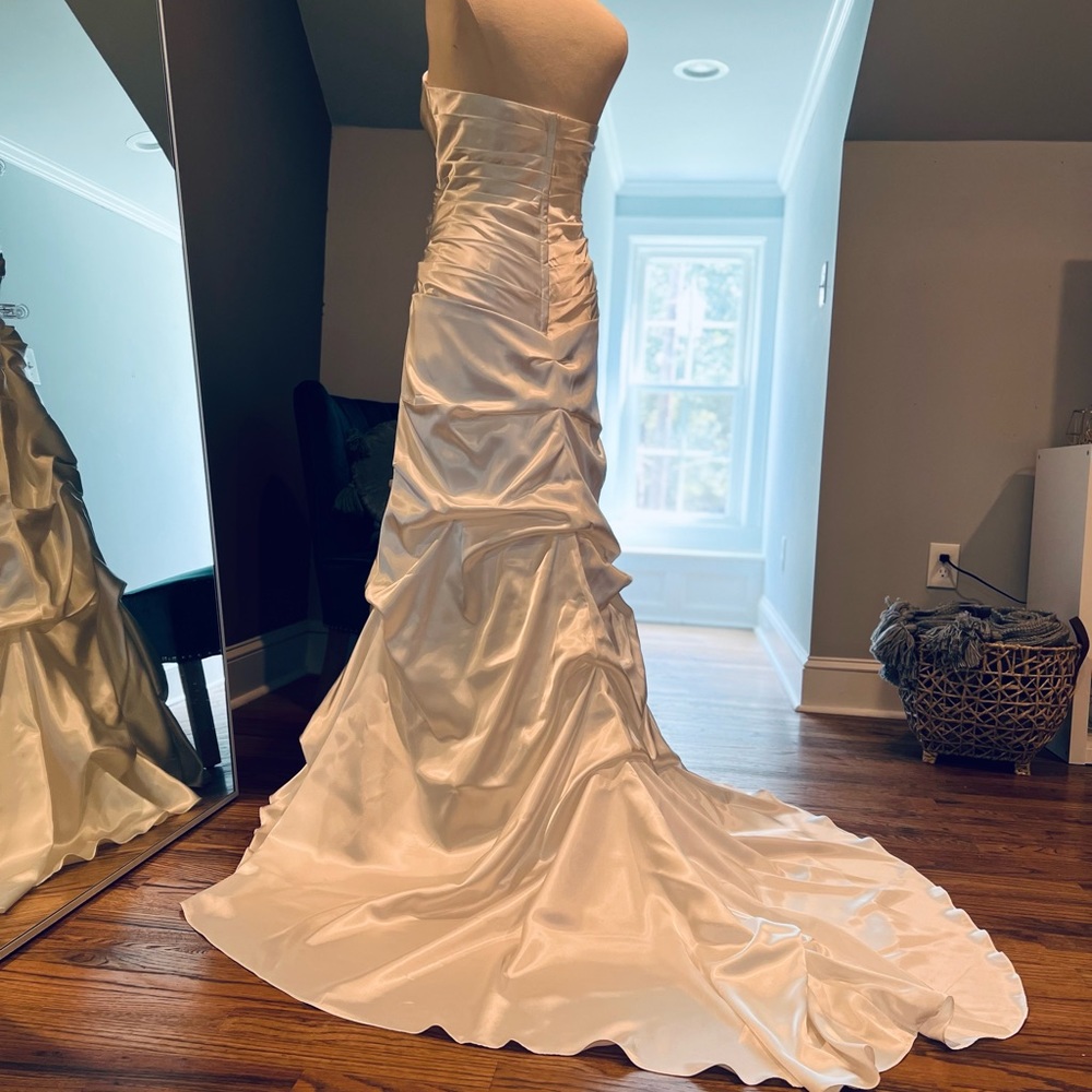 David’s Bridal Ruched Strapless Wedding Dress - Picture 8 of 15